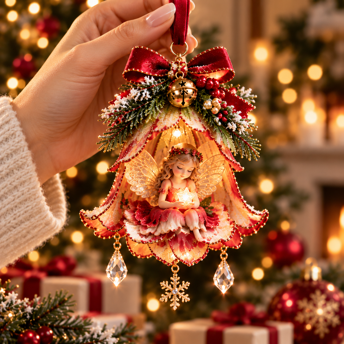 Enchanted Fairy Bell Christmas Ornament