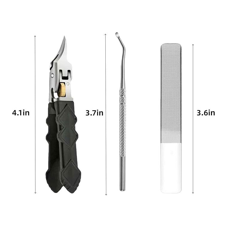 Black Non-slip Handle Gear-locking Nail Clipper Set