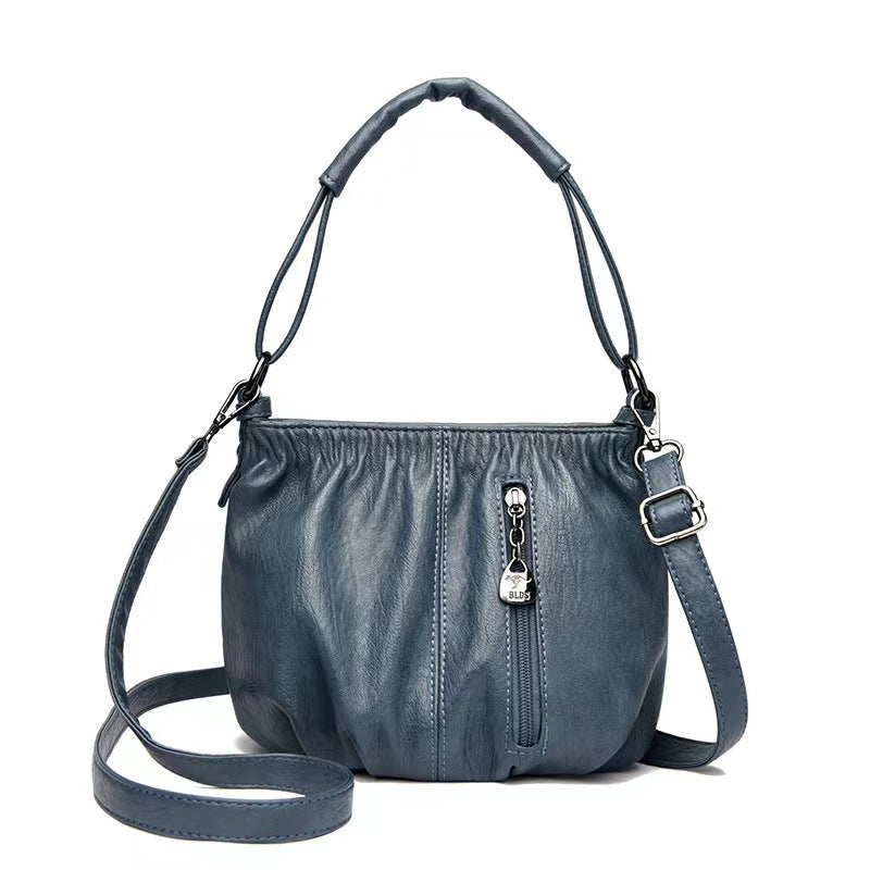 👜50% OFF NOW🎀Casual Pleated Bucket Leather Handbag – Soft Leather, Versatile Style & Adjustable Shoulder Strap✨