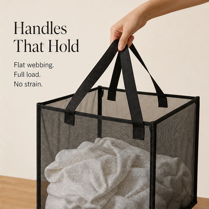Maviglow™ – See-Through Mesh Foldable Storage Basket with Carry Handles 