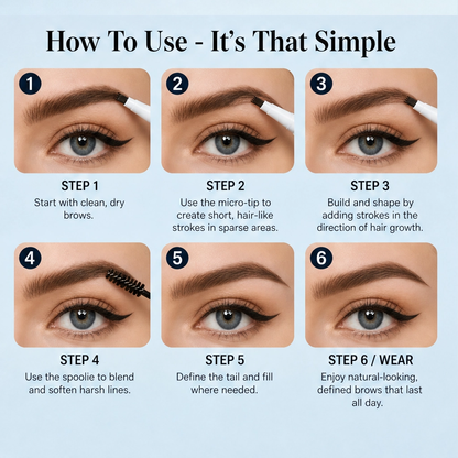 Maviglow – 2-in-1 Waterproof Microblading Brow Pen with Tint Brush + Buy 1 Get 1 FREE