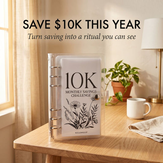 Maviglow™ – 12-Envelope Floral Money Saving Challenge Binder