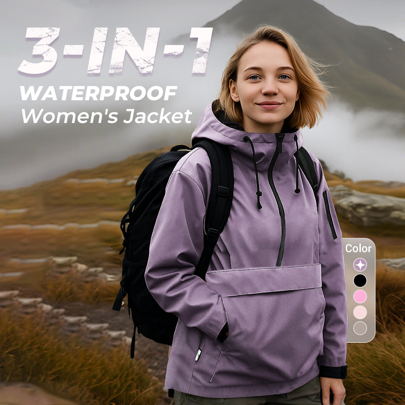 💜LAST DAY SALE- 50% OFF💦3-in-1 Waterproof Women's Jacket – Rain, Wind & Cold, All Covered
