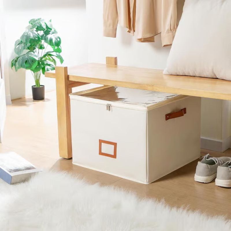 Alcove™ – Adjustable Compartment Fabric Shoe Storage Box with Dust-Cover Lid + 50% OFF