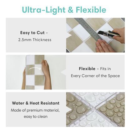 3D Square Peel and Stick Wall Tile