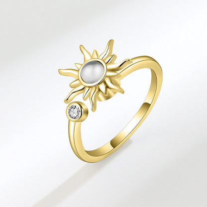Adjustable Anxiety Sun Ring l Gold