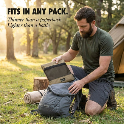 Maviglow™ – Ultralight Folding Stool with Built-In Carry Pouch & Phone Pocket 