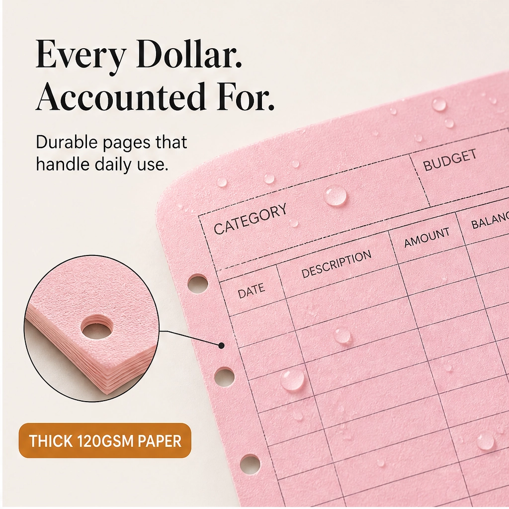 Keepwell – A6 Budget Binder with 12 Writable Cash Envelopes + 50% OFF