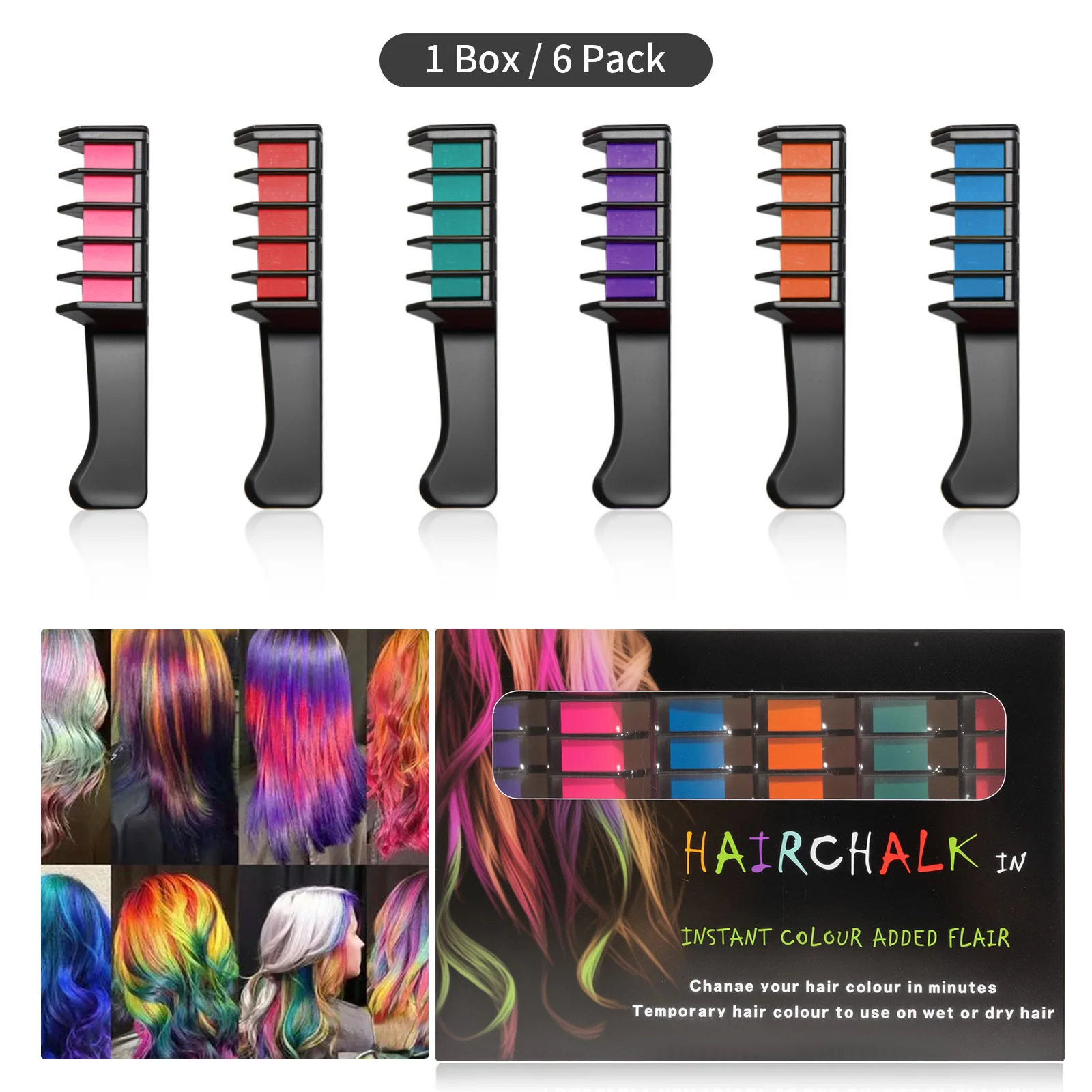 🌈Holiday Season Final Rush - 50% OFF✨Temporary Hair Dye Chalk Comb- Cruelty Free