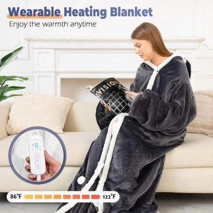 Thermal Heating Blanket with Foot Pocket | Electric Heated Throw for Period Cramp & Pain Relief