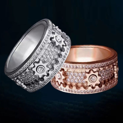 Helloice Iced Out Rotating Gear Ring