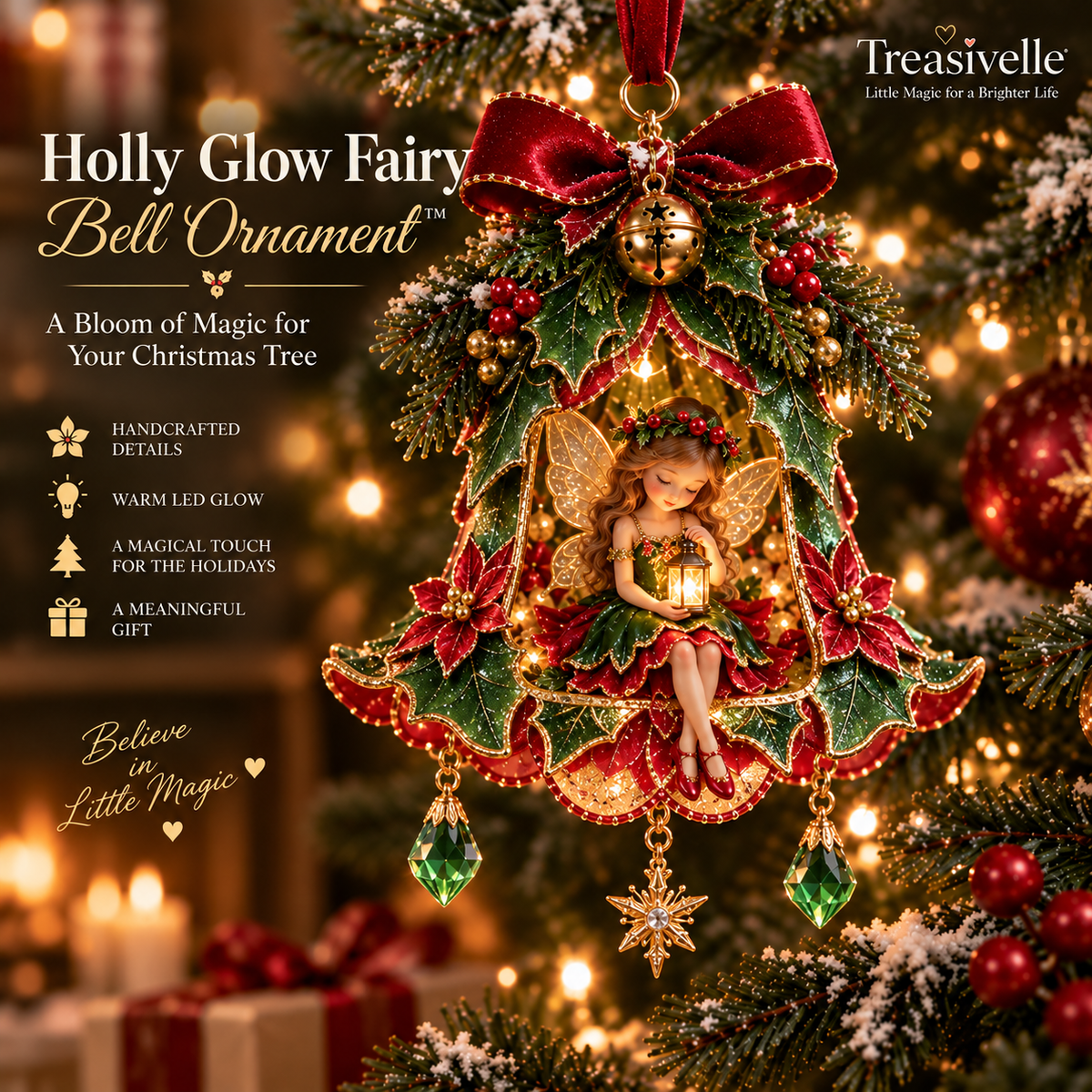 Enchanted Fairy Bell Christmas Ornament