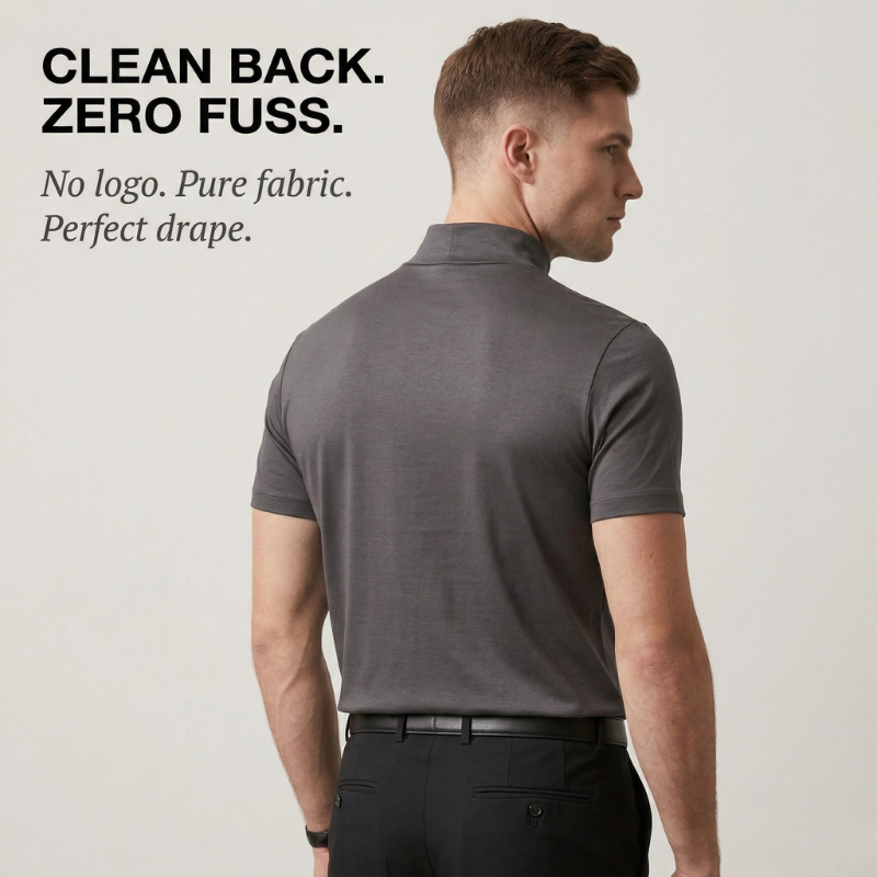 Maviglow™ – Slim Fit Mock Turtleneck T-Shirt for Men | Soft-Stretch Collar 