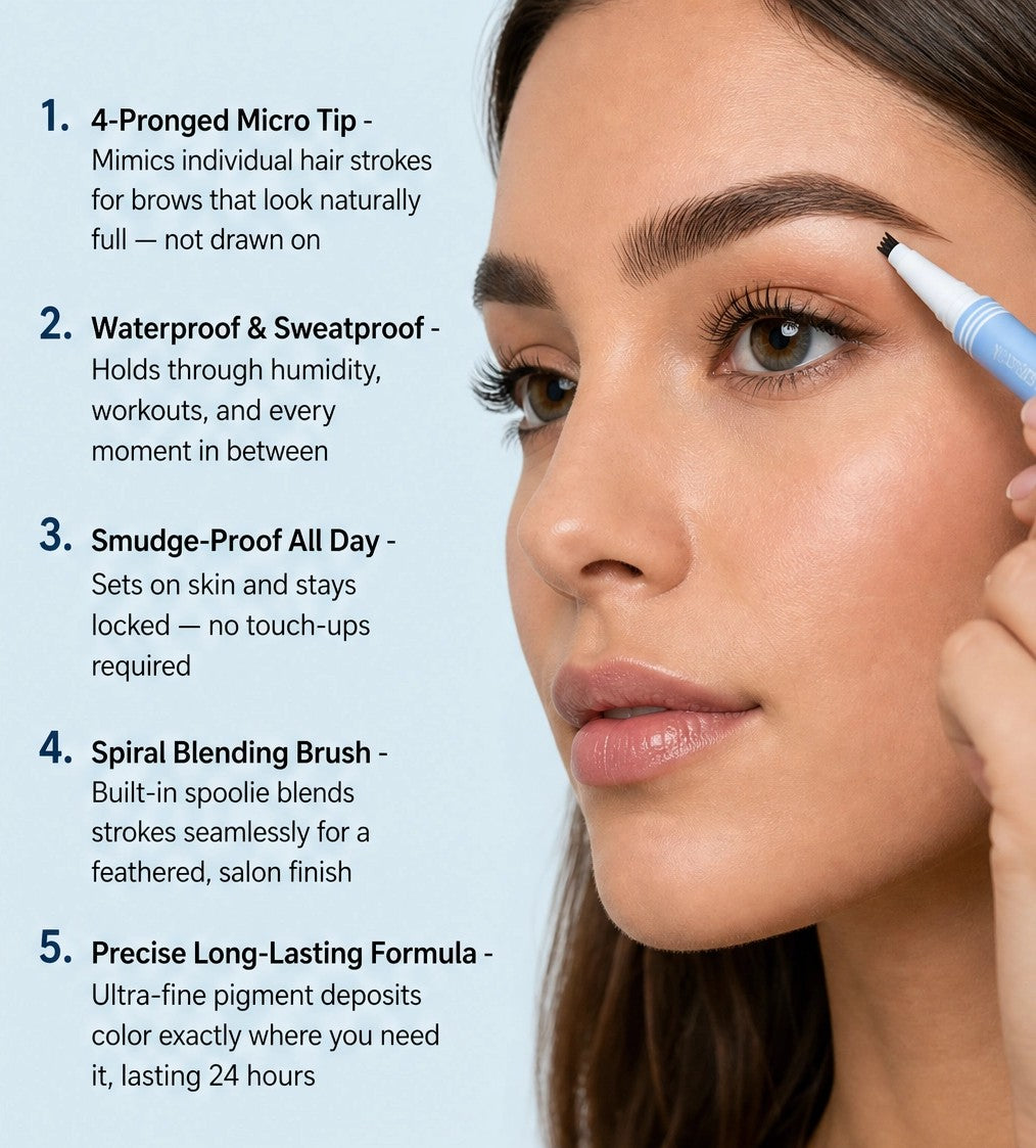 Maviglow – 2-in-1 Waterproof Microblading Brow Pen with Tint Brush + Buy 1 Get 1 FREE