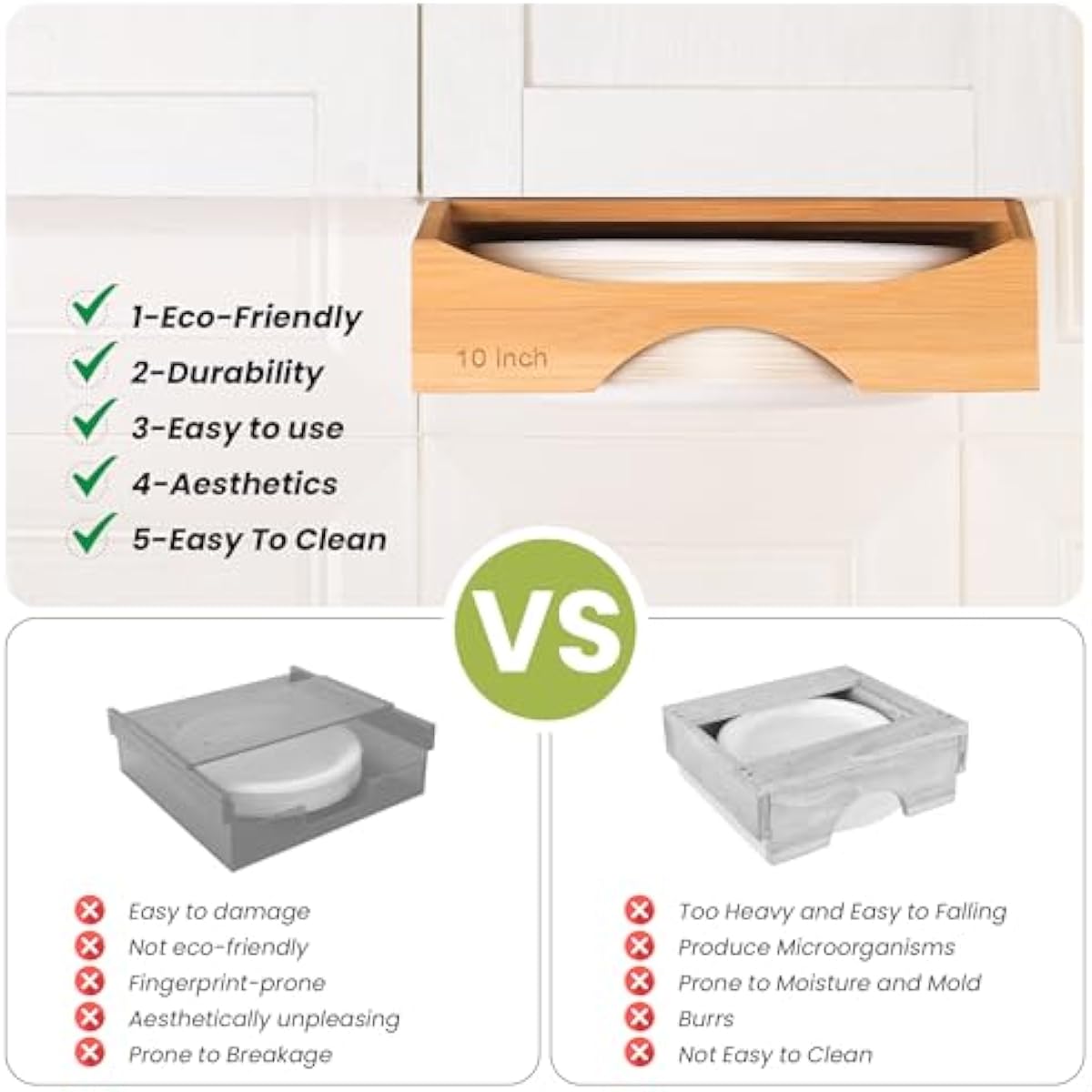 10-inch Paper Plate Dispenser Under Cabinet