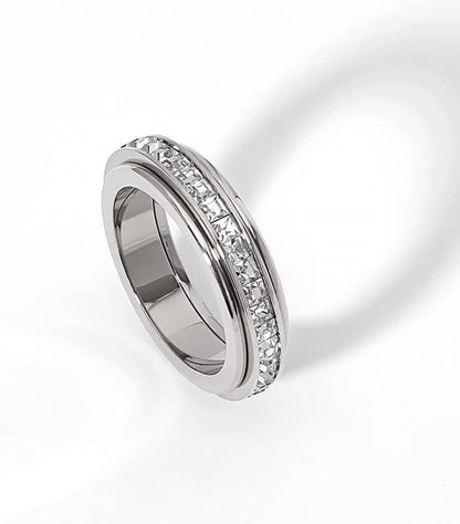 Titanium Steel Anxiety Relieving Wedding Ring Fidget for Women