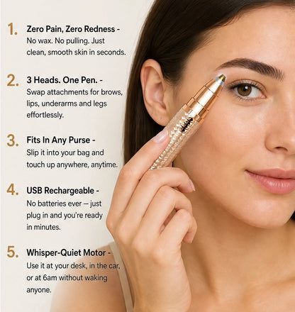Maviglow – 3-in-1 Painless Precision Trimmer for Brows, Face & Body + 50% OFF
