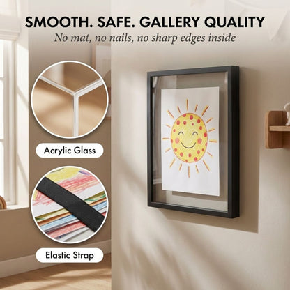 Maviglow™ – Display & Store Kids' Art, Book-Opening Frame, Holds 150+ Pages 