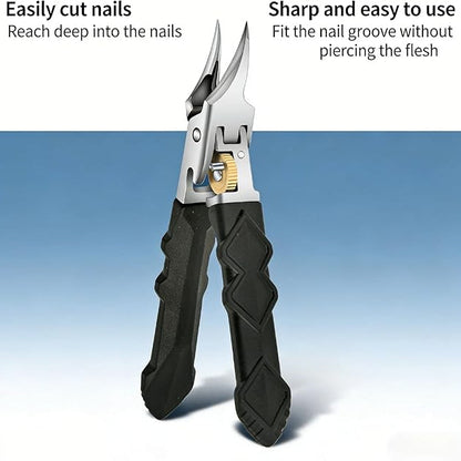 Black Non-slip Handle Gear-locking Nail Clipper Set