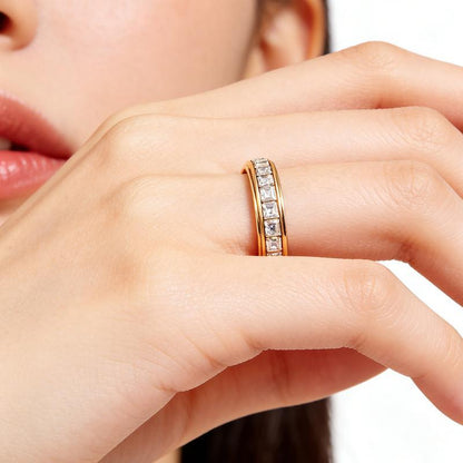 Titanium Steel Anxiety Relieving Wedding Ring Fidget for Women