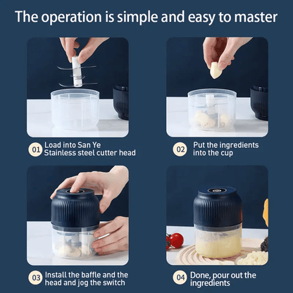 Maviglow™ – Cordless One-Button Mini Electric Garlic Chopper & Food Mincer 