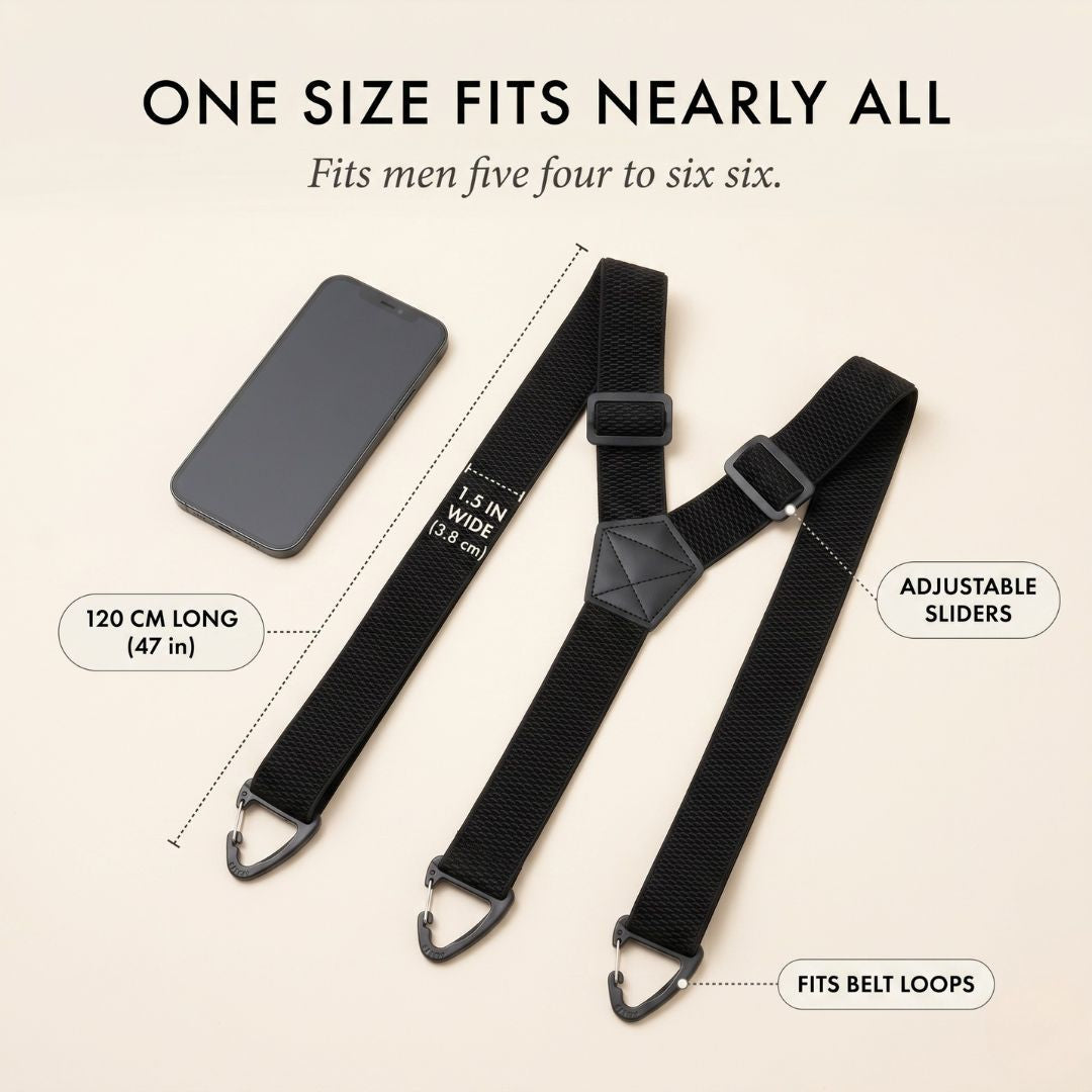 Maviglow™ – No-Slip X-Back Elastic Suspenders with Belt-Loop Hook Clips 