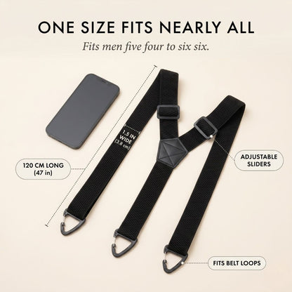 Maviglow™ – No-Slip X-Back Elastic Suspenders with Belt-Loop Hook Clips 