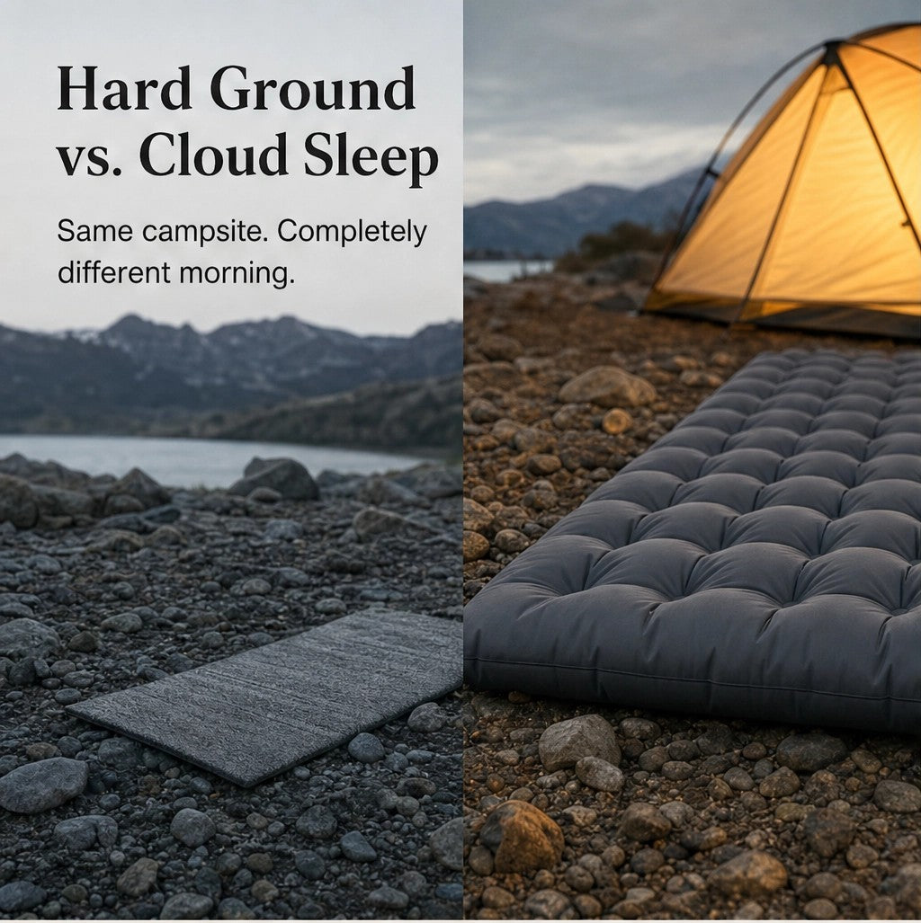 Maviglow – Self-Inflating 10cm Camping Mat with Built-In Pillow & Foot Pump + 50% OFF