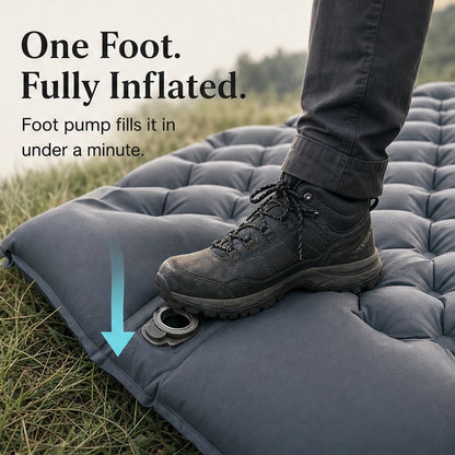Maviglow – Self-Inflating 10cm Camping Mat with Built-In Pillow & Foot Pump + 50% OFF