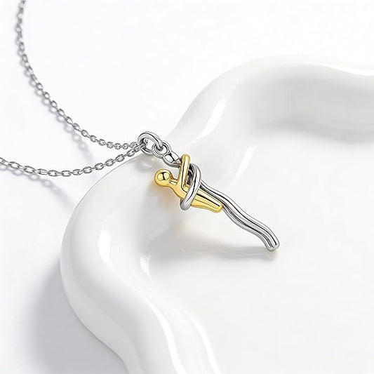 Maviglow™ – 925 Sterling Silver Mother & Child Embrace Pendant Necklace 