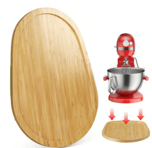 Handmade Bamboo Mixer Mobile Tray, Waterproof, Anti-Slip & Corrosion-Resistant