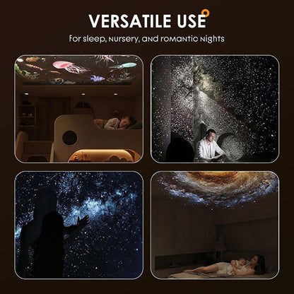 2-in-1 Galaxy Projector with Starry Sky Design and Night Light
