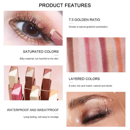 12 Colors Glitter Eye-shadow Stick Set