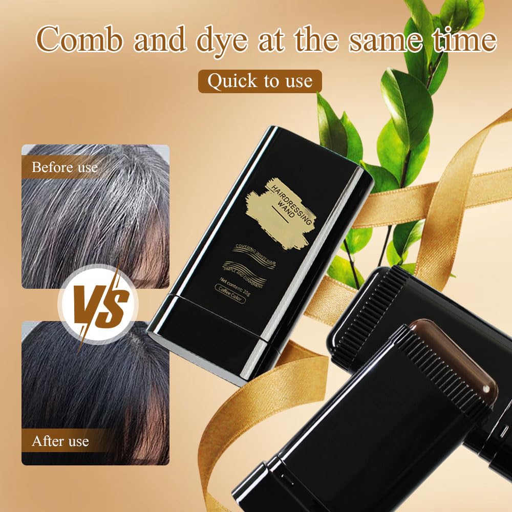 3-color portable hair dye stick with comb