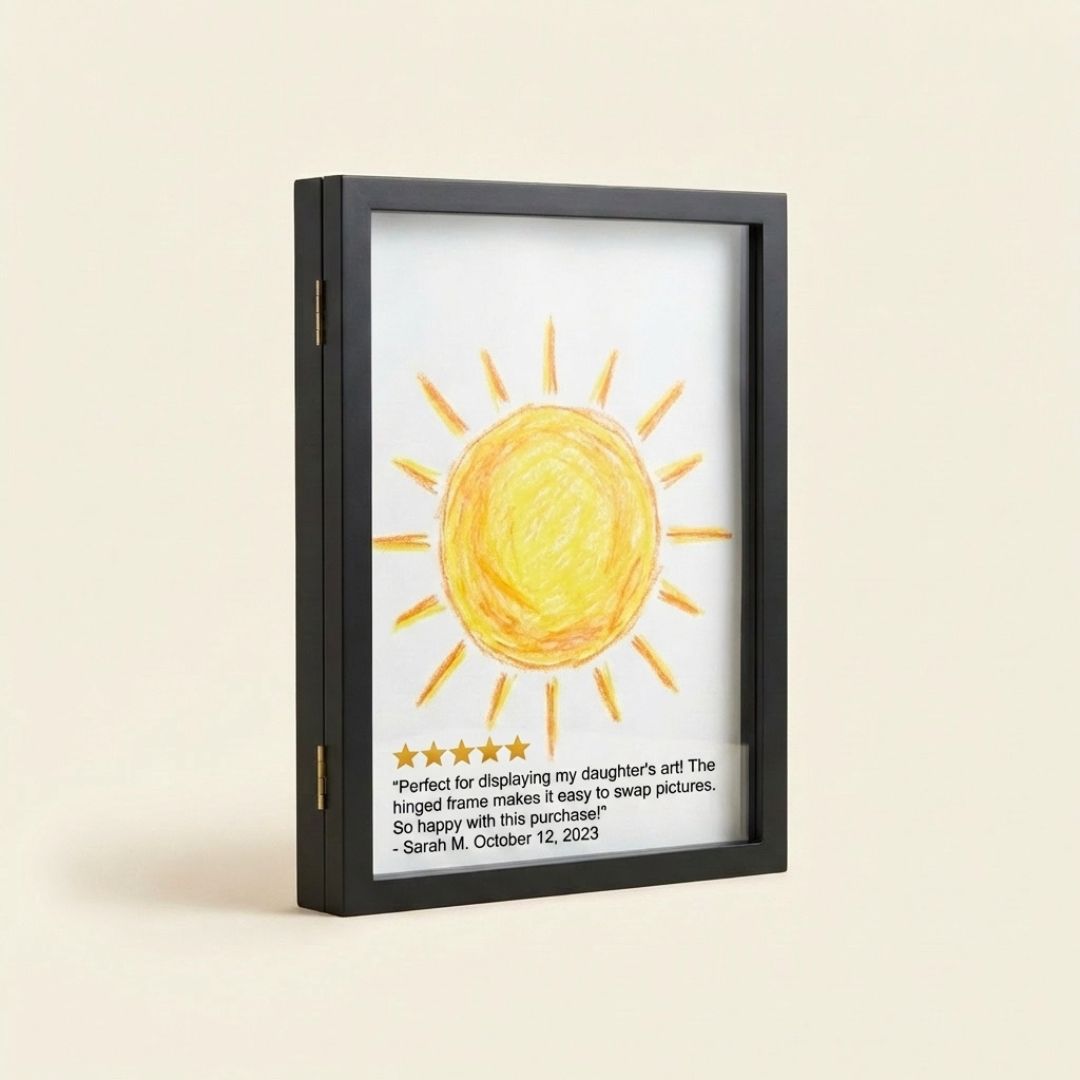 Maviglow™ – Display & Store Kids' Art, Book-Opening Frame, Holds 150+ Pages 