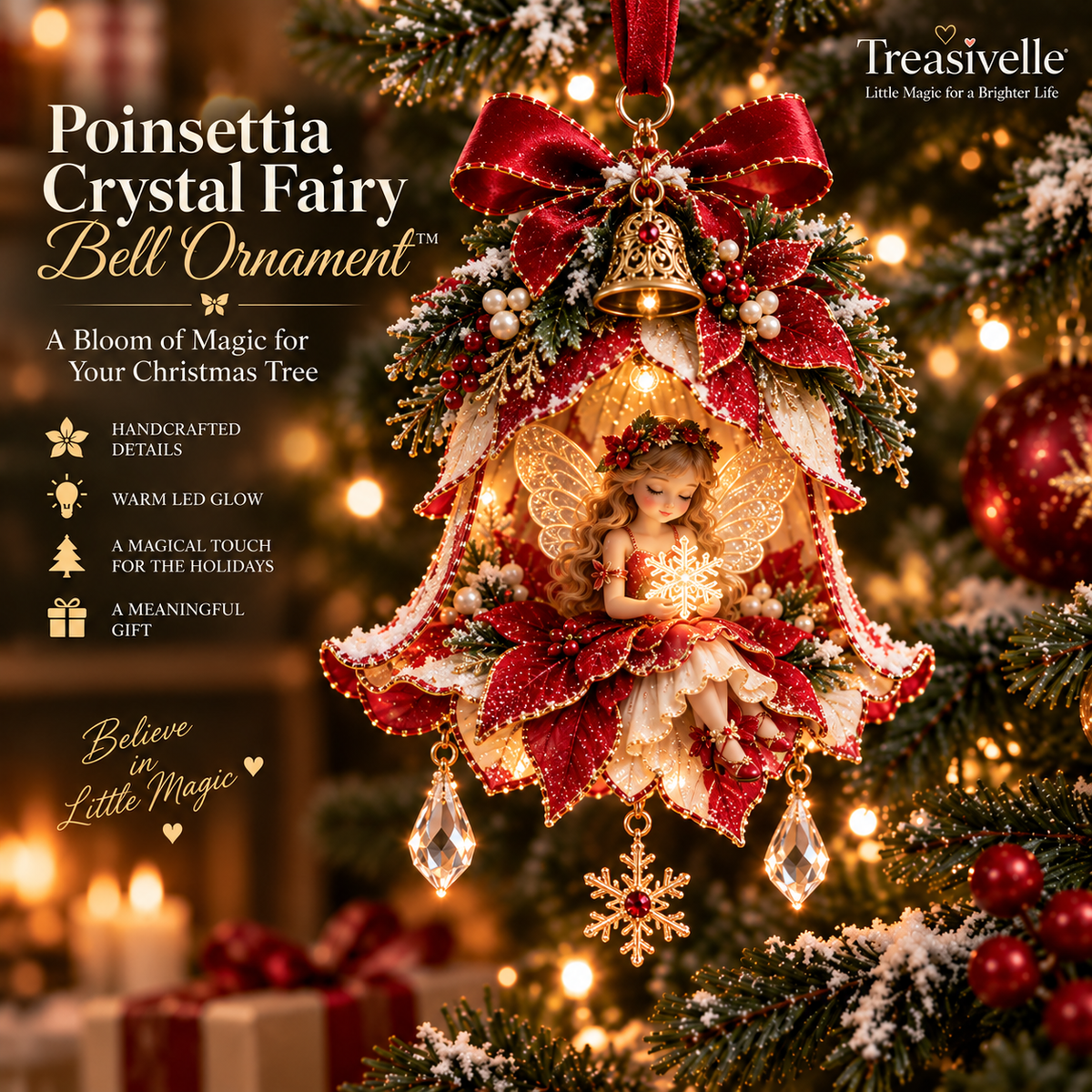 Enchanted Fairy Bell Christmas Ornament