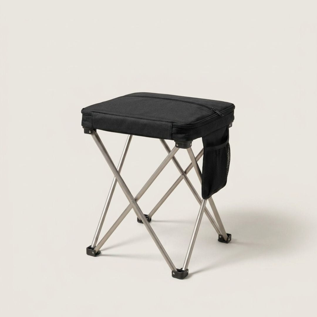 Maviglow™ – Ultralight Folding Stool with Built-In Carry Pouch & Phone Pocket 