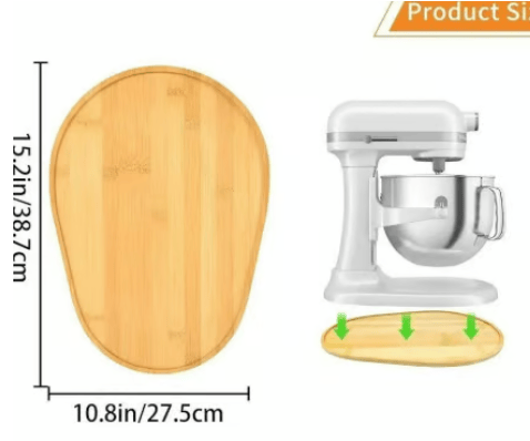 Handmade Bamboo Mixer Mobile Tray, Waterproof, Anti-Slip & Corrosion-Resistant