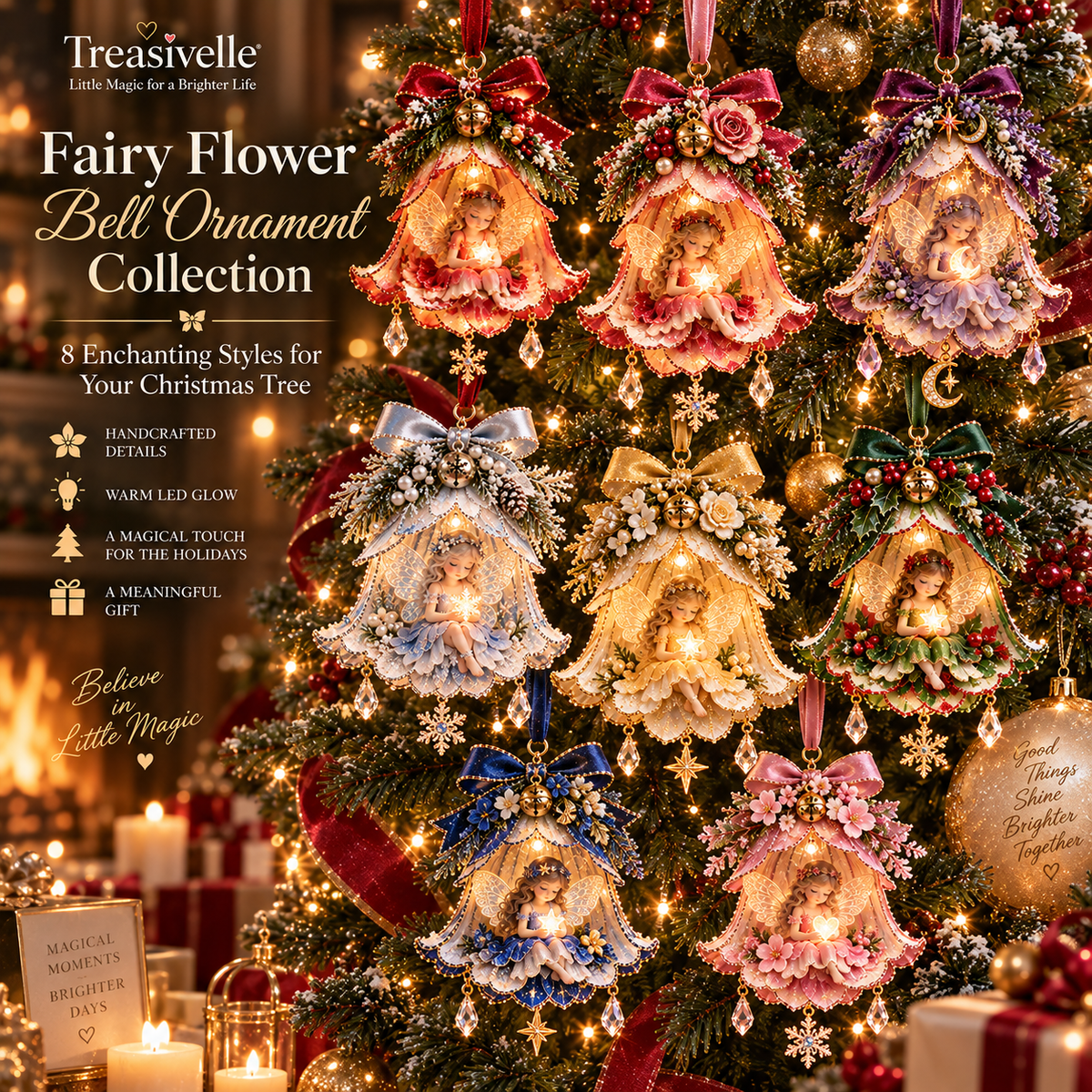 Enchanted Fairy Bell Christmas Ornament