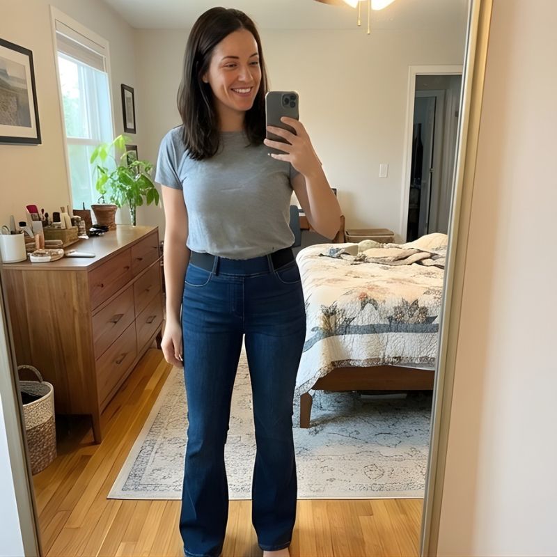 Flarova™ – Elastic High-Waist Stretch Flare Denim Jeans + 50% OFF