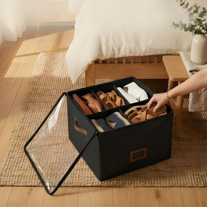Alcove™ – Adjustable Compartment Fabric Shoe Storage Box with Dust-Cover Lid + 50% OFF