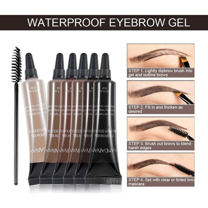Long-lasting Waterproof Smudge-proof Liquid Eyebrow Gel/Tint(With Free Brush)