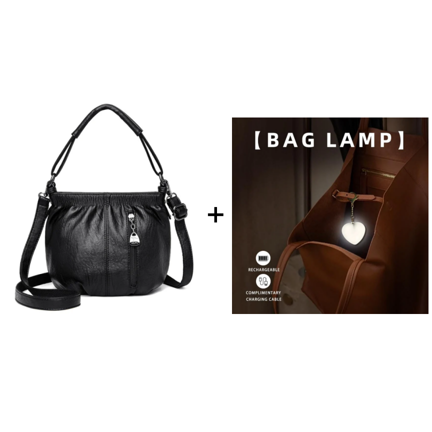 👜50% OFF NOW🎀Casual Pleated Bucket Leather Handbag – Soft Leather, Versatile Style & Adjustable Shoulder Strap✨