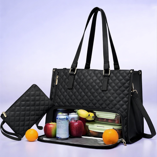 2-in-1 Insulated Tote Bag with Lunch Compartment