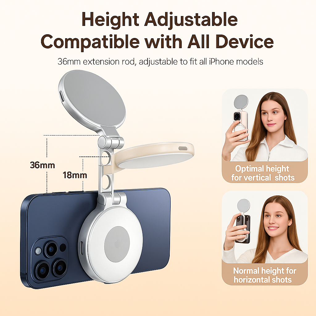 3-in-1 Magnetic Beauty Selfie Light for Phones