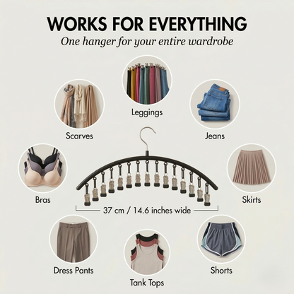 Rackwell™ – 10-Clip Space-Saving Vertical Pants Hanger + 50%  OFF