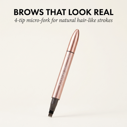 Maviglow™ – 4-Tip Micro-Fork Waterproof Eyebrow Pencil for Natural Hair-Like Strokes 