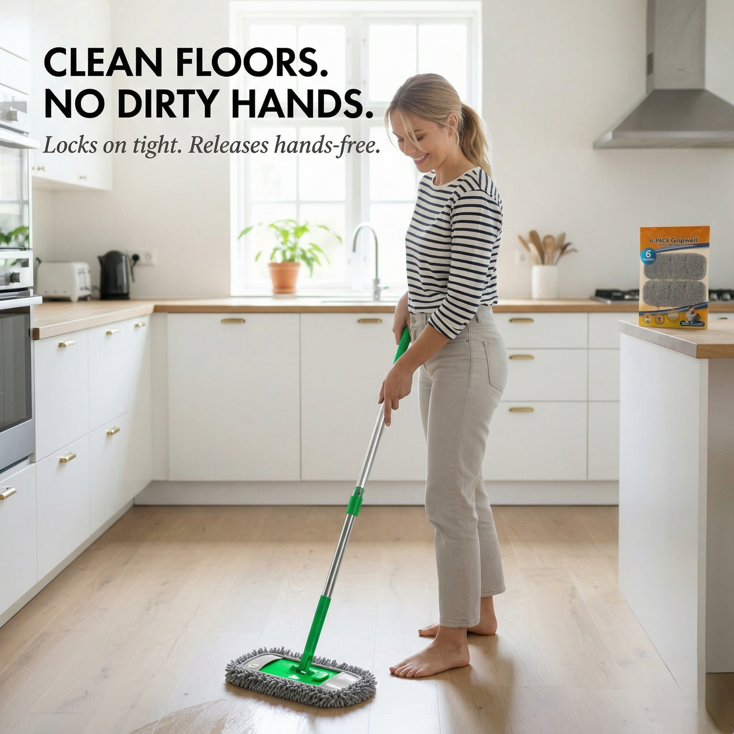 Gripwell™ – Reusable Chenille Microfiber Mop Pads for Swiffer Sweeper + Buy 2 Get 2 FREE