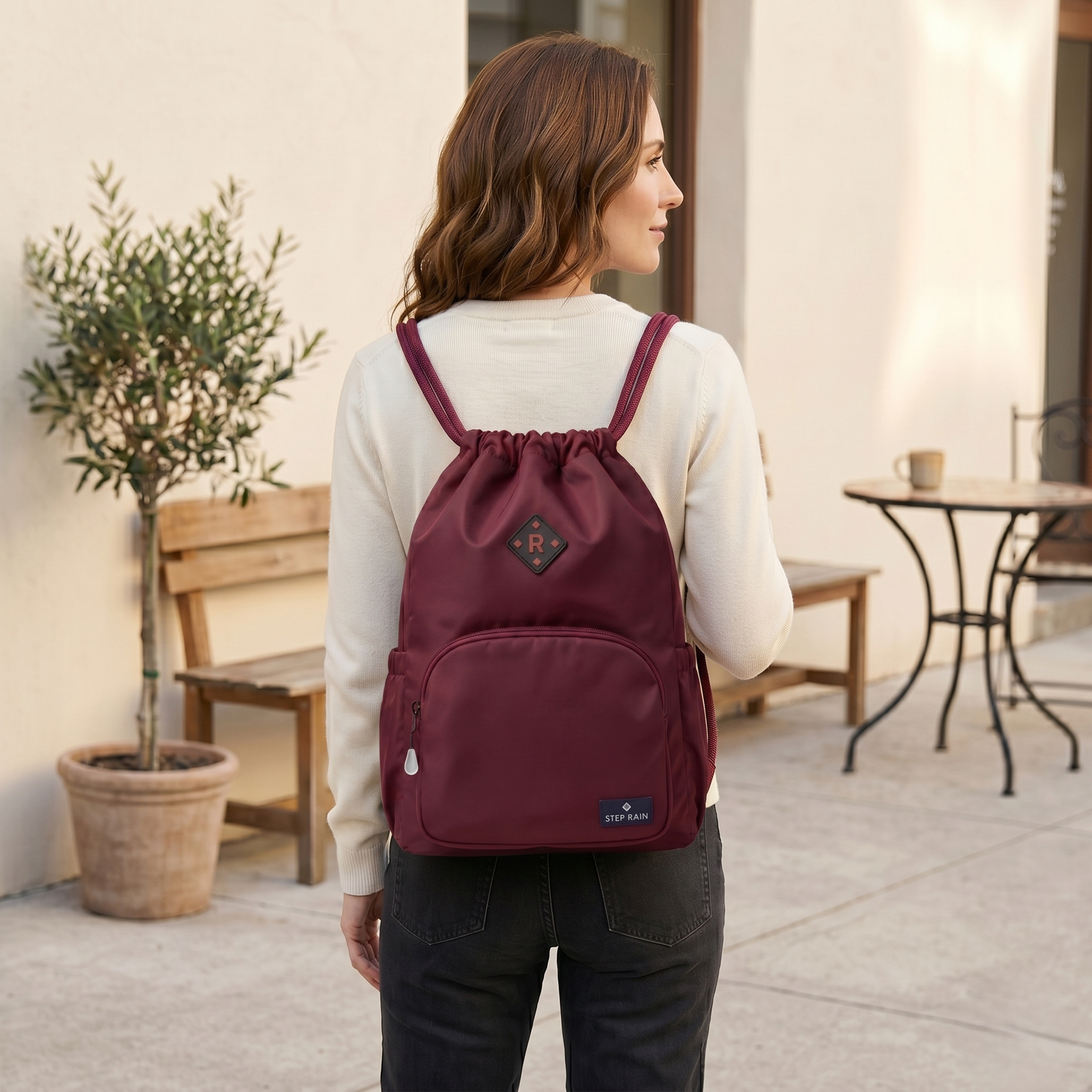 Maviglow™ – Waterproof Drawstring Sport Backpack with Zippered Pockets & Adjustable Straps 