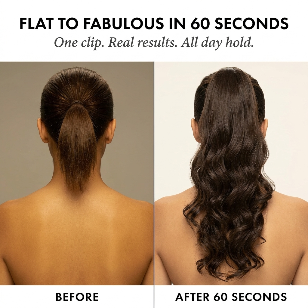 GlowMane™ – Long Curly Wavy Clip-In Ponytail Hair Extension + 50% OFF